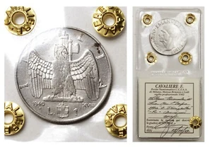 ITALIA 1 Lira 1940 XVIIII - VARIANTE 4 STANGHETTE Periziata SPL - MINT ERROR  - Picture 1 of 3