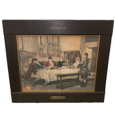 OLD Antique Framed Art Print Drawing “The Hunting Morn” by W Dendy Sadler 1890 - Image 1 of 4