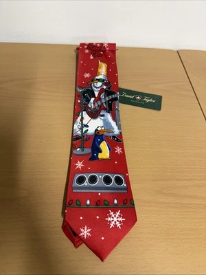 Corbata Hallmark David Taylor Collection Muñeco de Nieve Pingüino Navidad Cuello Nueva con Etiquetas Foto 1 de 4