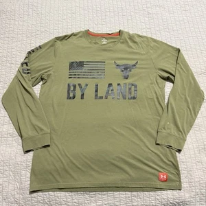 Under Armour Men's Project Rock Veterans Day By Land Long Sleeve T-Shirt Size XL - Picture 1 of 9