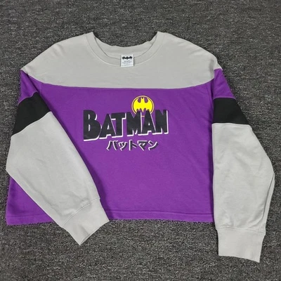 Sudadera Batman Mujer 2XL Recortada Escritura Japonesa Cómics Superhéroe Pullover Foto 1 de 4