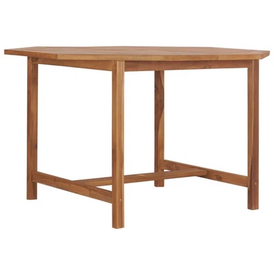 Dining Table Natural teak Solid teak wood 47.2 x 47.2 x 29.5 in - Image 1 of 4