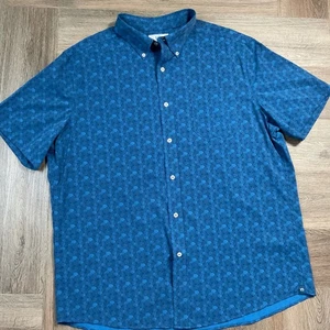 Southern Tide Performance Hemd Herren XL blau Button Down Wellen Print Bootfahren Fisch - Bild 1 von 9