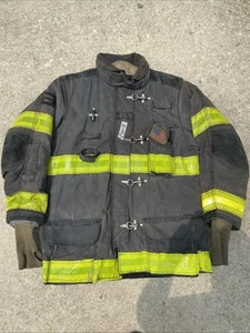 Firefighter Janesville Lion Apparel Turnout Bunker Coat 48 X 35 2012 BLACK - Picture 1 of 14