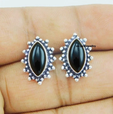 Orecchini a perno fatti a mano in argento sterling 925 con pietra preziosa... - Immagine 1 di 4