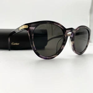 Gafas de sol Cartier CT0010SA 49-21-150 carey, púrpura con lentes grises - Imagen 1 de 14