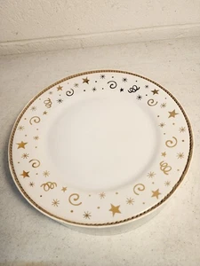 1996 Set of 4 Pampered Chef Dessert Plates in Box Celebration Pattern - Exc Cond - Picture 1 of 4