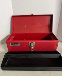 Stack-On New Classic RED Steel 16" Tool Box with Folding Lockable Handle & Tray - Picture 1 of 4