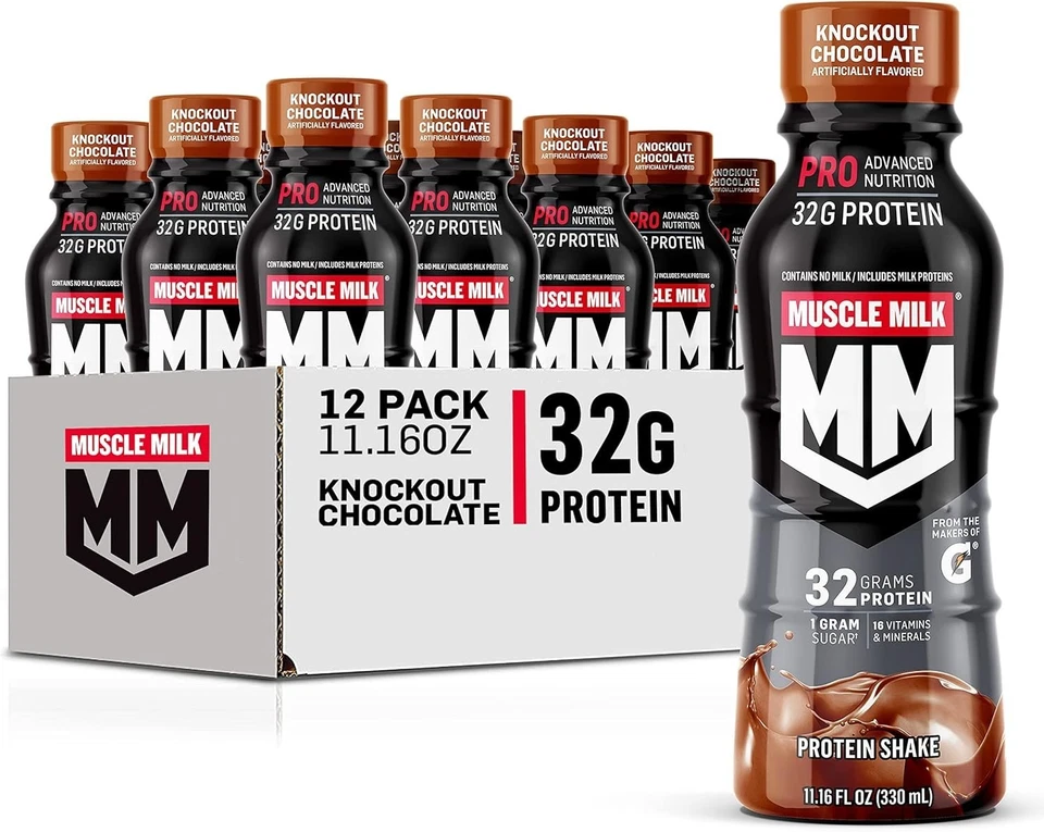 Batido de proteínas Muscle Milk Pro Knockout chocolate 32 g paquete de 12 11 oz Foto 1 de 4