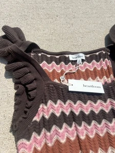 Vestido Heartloom Bennet maxi tejido chevron rosa marrón ondulado nuevo con etiquetas mediano - Imagen 1 de 11
