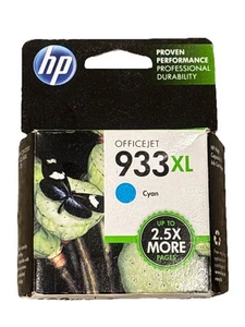 HP 933XL Ink Cartridge Cyan EXP MAR 2016 Genuine HP OfficeJet Brand New Sealed - Picture 1 of 2