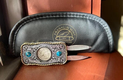 Franklin Mint Official Buffalo Nickel Collector Knife Money Clip W/Case & Papers - Image 1 of 4