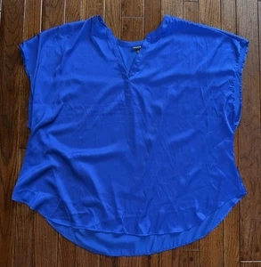Torrid Silky Blue Blouse Shirt 4 Used - Picture 1 of 2