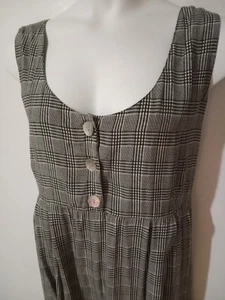 KATHERYN DEENE Damen Plus 26/28 Kleid schwarz weiß kariert ärmellos Schulmädchen - Bild 1 von 10