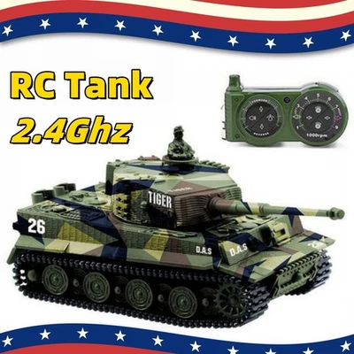 RC Tank 1:72 Remote Control Tank Army Toy RC Tiger Tank Military Toy Gift Kid US - Image 1 of 4