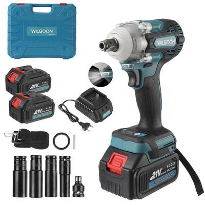 WILGOON 350Nm Akku Schlagschrauber Elektrischer Kfz Drehschlagschrauber Reifenwechse