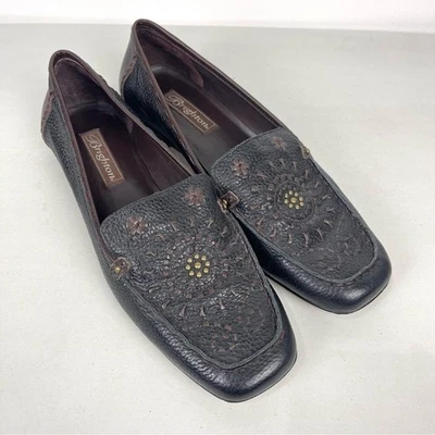 Mocasines sin cordones Brighton para mujer de cuero en relieve talla 10M boho western chic Foto 1 de 4