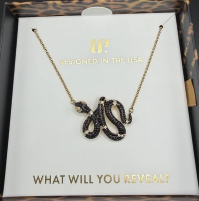 Bomb Party Untamed Necklace Hiss Of Darkness NK78020 In Gold/Hematite - Image 1 of 3