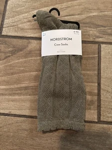 Nuevos calcetines Nordstrom para mujer CREW VERDE CIPRÉS talla 6-10,5 - Imagen 1 de 5