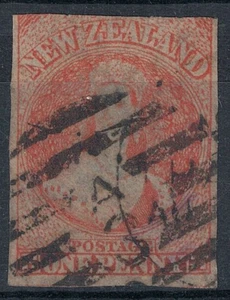 NEUSEELAND 1862-63 1p Zinnober ohne Filigr. us © - Bild 1 von 2