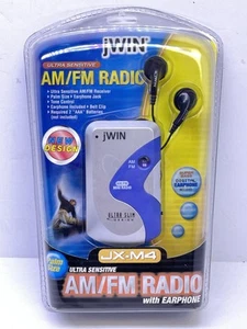 NEW SEALED JWIN JX-M4 Portable FM/AM Radio Slim Design Super Bass Earphones - Picture 1 of 3