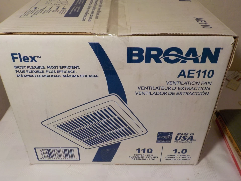 Broan AE110 ENERGY STAR 110 CFM Single-Speed Ventilation Exhaust Bathroom FAN - Image 1 of 1