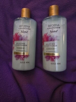 2 Pk Suave Aroma Collection Acondicionador Edificante Cabello Dañado Geranio Rosa B3 Foto 1 de 4