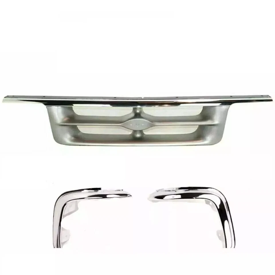 Front Grille & Grille Molding For 1995-1997 Ford Ranger Chrome Left, Right 3Pc Foto 1 de 4