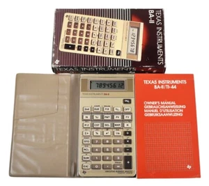 Boxed Vintage Texas Instruments TI BA-II Exec. Business Calculator w/ Case - Imagen 1 de 7