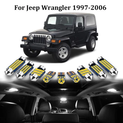 8 Bulbs White Car Interior LED Lighting Package for JEEP WRANGLER TJ 1997-2006 - Изображение 1 из 4