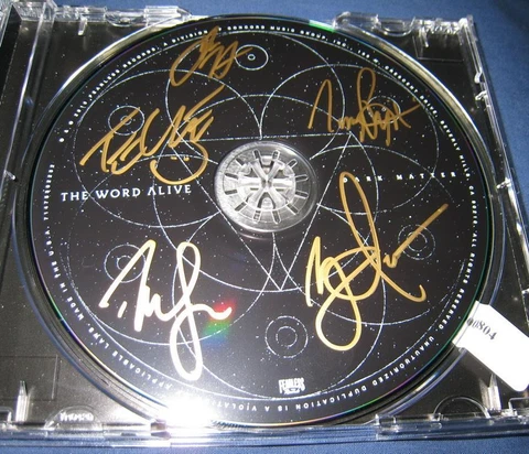 The Word Alive Dark Matter Tony Tyler Zack Daniel Luke metal auto CD © 2016 COA Cover