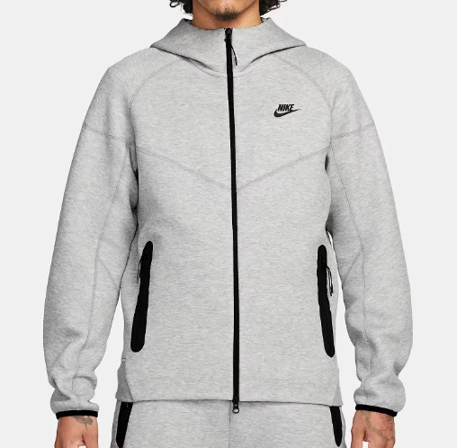 Nike Tech Fleece Gray Heather Windrunner Full Zip Hoodie Men’s Medium FB7921-063
