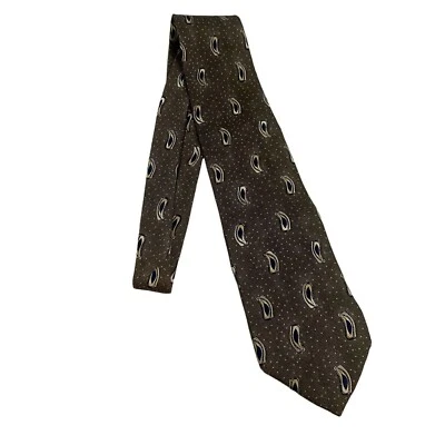 Corbata verde para hombre Guy Laroche Kakhi #7088 3,75 pulgadas de ancho Foto 1 de 4