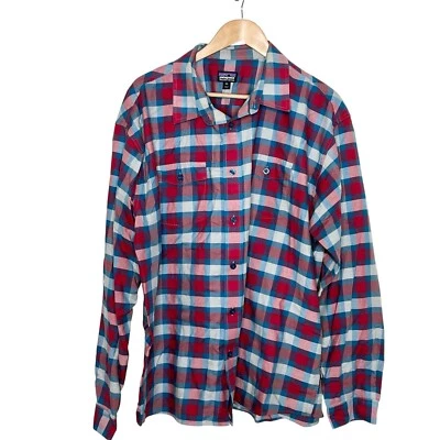 Camisa Patagonia Manga Larga Buckshot Roja Azul Cuadros Para Hombres XXL Algodón Orgánico Foto 1 de 4