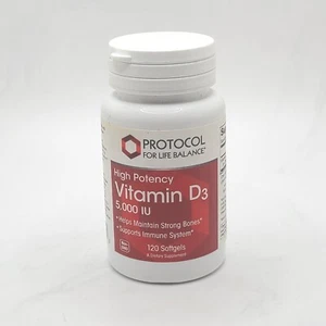Protocol For Life Balance High Potency Vitamin D3 5,000 IU 120 Softgels SEALED - Picture 1 of 4