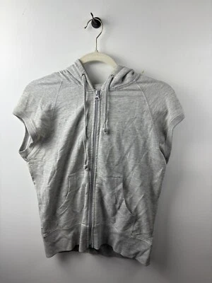 Sudadera con capucha para mujer Lady Foot Locker talla M gris sin mangas cremallera completa bolsillos con cordón Foto 1 de 4