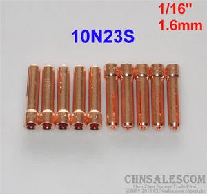 10 pcs 10N23S Short Collets for Tig Welding Torch WP-17 WP-18 WP-26 1.6mm 1/16" - Picture 1 of 3
