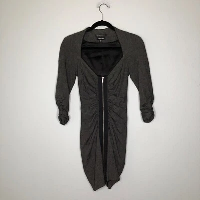 Vestido Bebe Mujer Gris Body-con Cremallera Mini Cuello en V Cremallera Talla 0 Foto 1 de 4