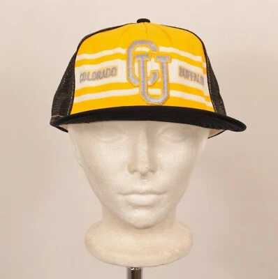 De colección Nuevo de Lote Antiguo 1980 AJD Lucky Stripe Colorado Buffaloes Snapback Gorra Sombrero Talla L CU Foto 1 de 4