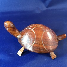 Wooden Hand Carved Turtle Jamaica Collectible 6 inches long