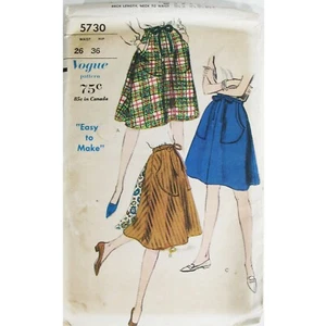 Vintage Vogue 5730 Sewing Pattern Waist: 26", Easy Sew, Wrapped Back Skirt, Cut - Picture 1 of 5
