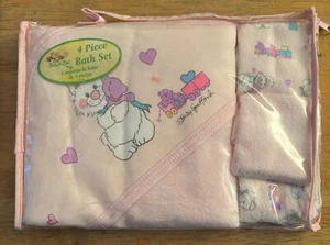 Little Suzy's Zoo 4 piece pink bath set Lulla hooded towel 3 wash cloths #0595 - Picture 1 of 3