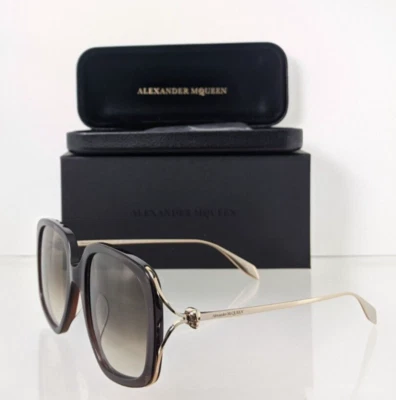 Nuevas gafas de sol auténticas Alexander McQueen AM 0374 marrón 002 marco de 54 mm Foto 1 de 4