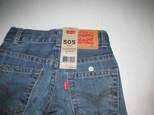 Levi's 505 Regular Straight Leg Denim Blue Jeans Size 4 Slim Youth Boys New NWT - Picture 1 of 5