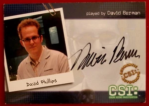 CSI - DAVID BERMAN - David Phillips - Hand Signed Autograph Card CSI-B7 - 2004 - Picture 1 of 2