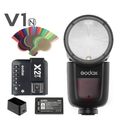 Godox V1-N Camera Flash Speedlite X2T-N Bluetooth Transmitter For Nikon D850 D90 - Image 1 of 4