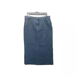 Lee Casuals Skirt Womens 18L Jean Pencil  Midi Zip Fly Pockets  Denim Gorp Core - Picture 1 of 10
