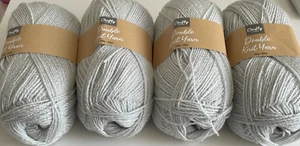 Grey sparkle 4 x 100g balls Crafty Things double knit yarn - 400g DK wool 3670 - Picture 1 of 10