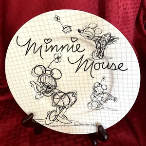 DISNEY SKETCHBOOK SALAD PLATE - MINNIE MOUSE - NEW WITH STICKER- 10 AVAILABLE - Picture 1 of 3