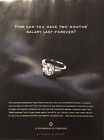 Print Ad 2001 Diamond Is Forever Engagement Ring - 2 Months Salary Last Forever